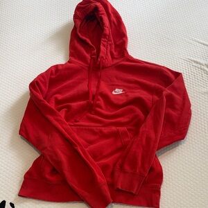 Nike Red Hoodie with White Swoosh Logo